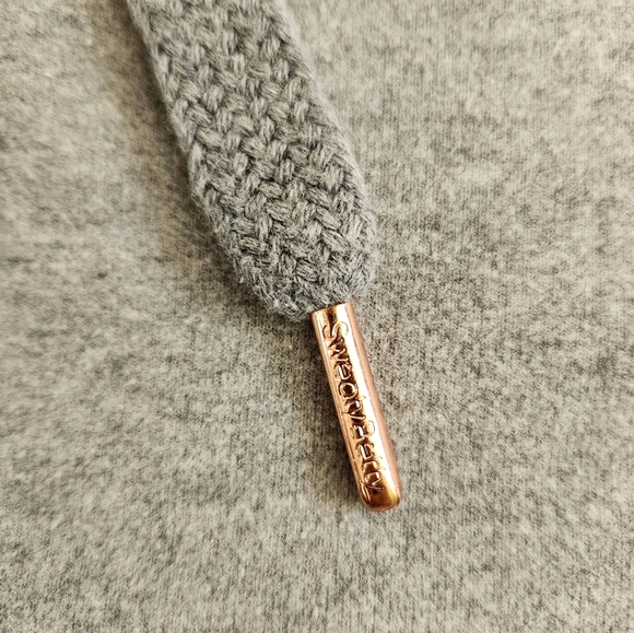 *Sweaty Betty ❤️ Escape Luxe Cropped Gray Hoody, Rose Gold Details XS - Picture 9 of 12